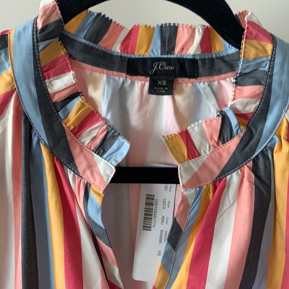 Jcrew multi stripe tiered dress